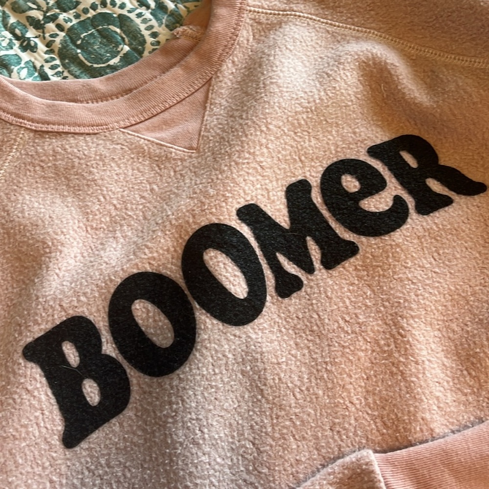 Light pink OU cropped sweatshirt